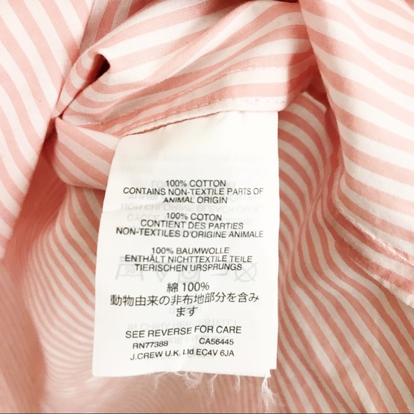 J crew Pink Tall Striped Top With Gingham Bib top - Picture 7 of 7